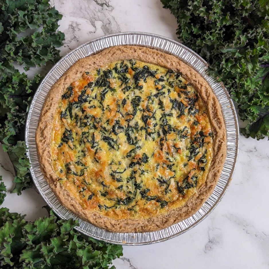 Kale & Roasted Garlic Quiche Confluence Farms