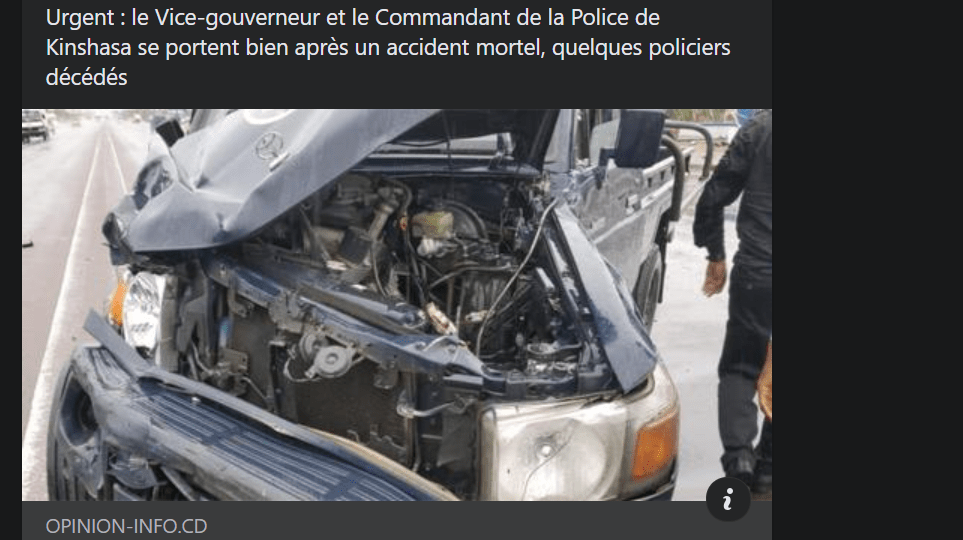 Faux, aucun policier n’est décédé dans l’accident de circulation du