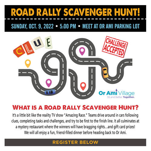 Road Rally Scavenger Hunt with Or Ami Village Event Congregation Or Ami