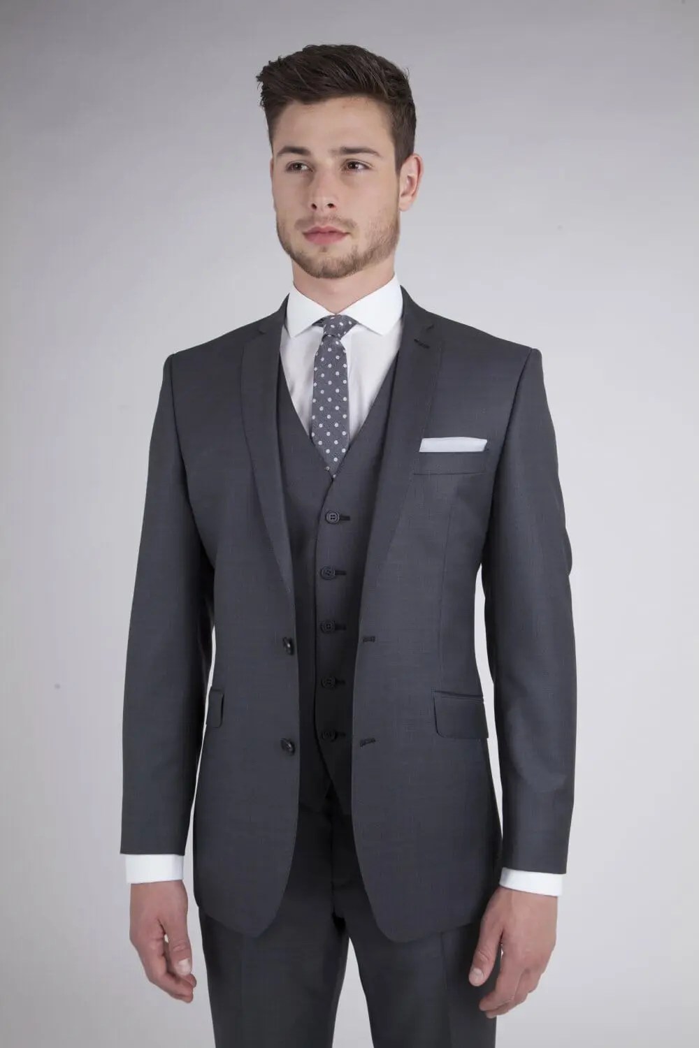 Charcoal Grey 3 Piece Wedding Rental Suit Con Murphys Menswear