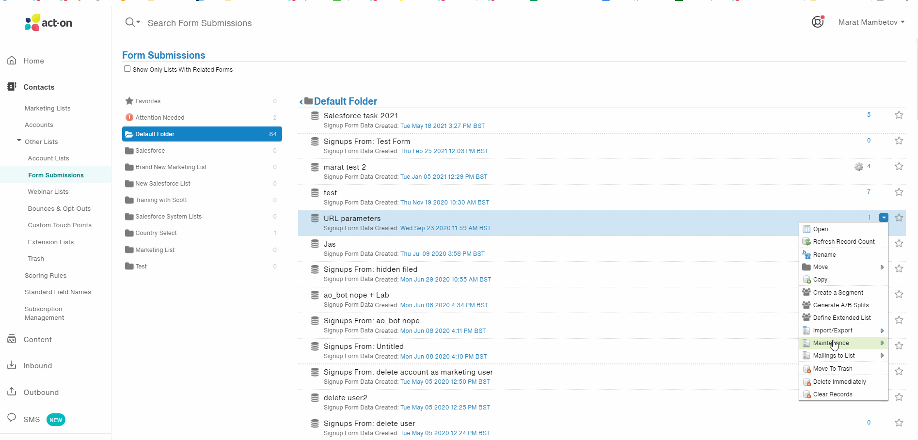 How to Scrub Email Addresses ActOn Connect Home