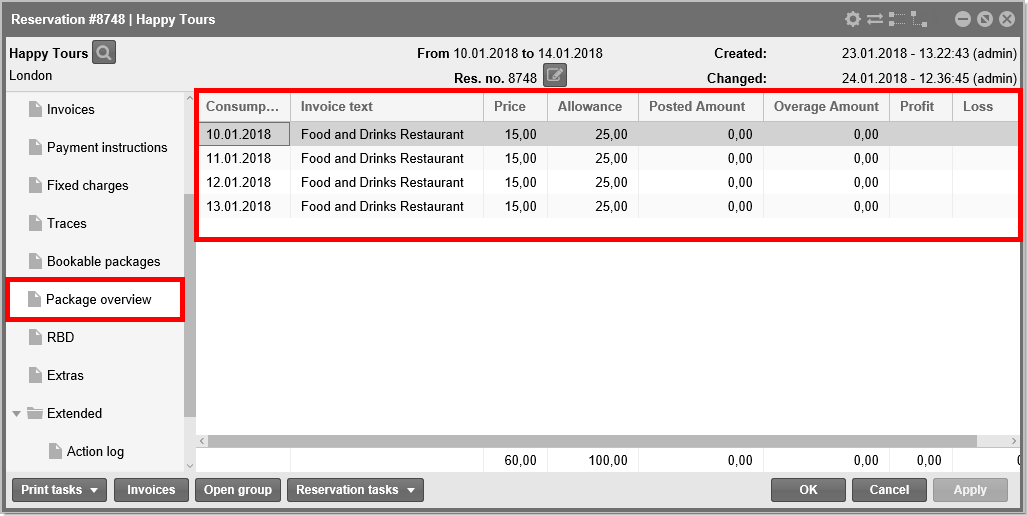 Advanced Packages in Front Office