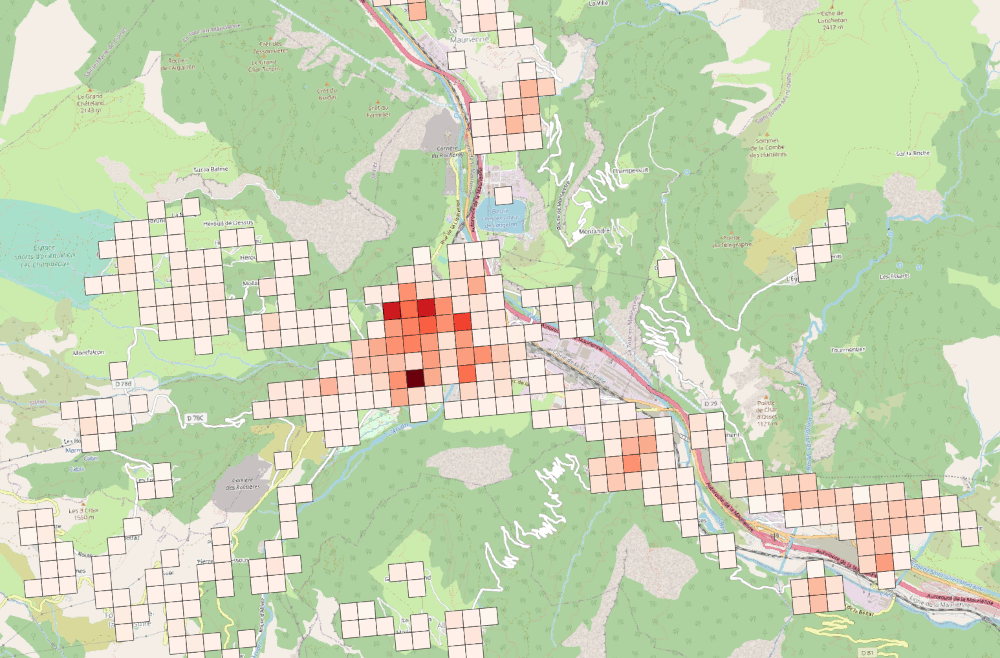 Carrés de population (INSEE) Grid de 200x200 Alexandre MODESTO