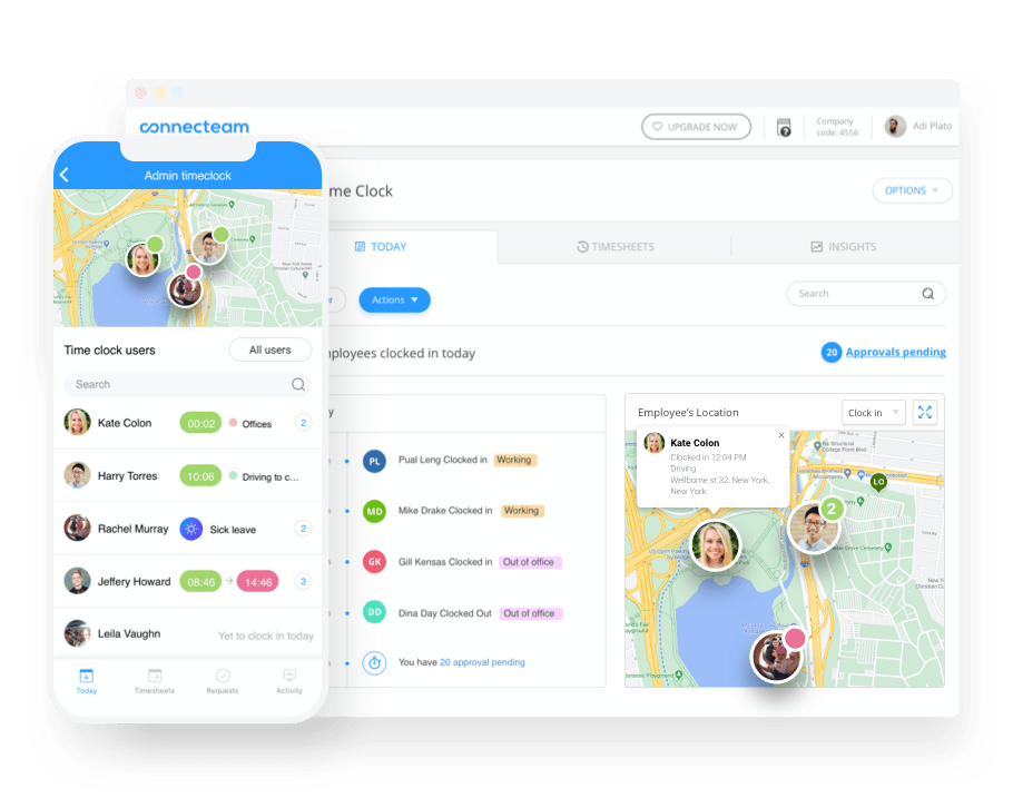 The Best Employee Time Clock App for Multiple Employees Connecteam