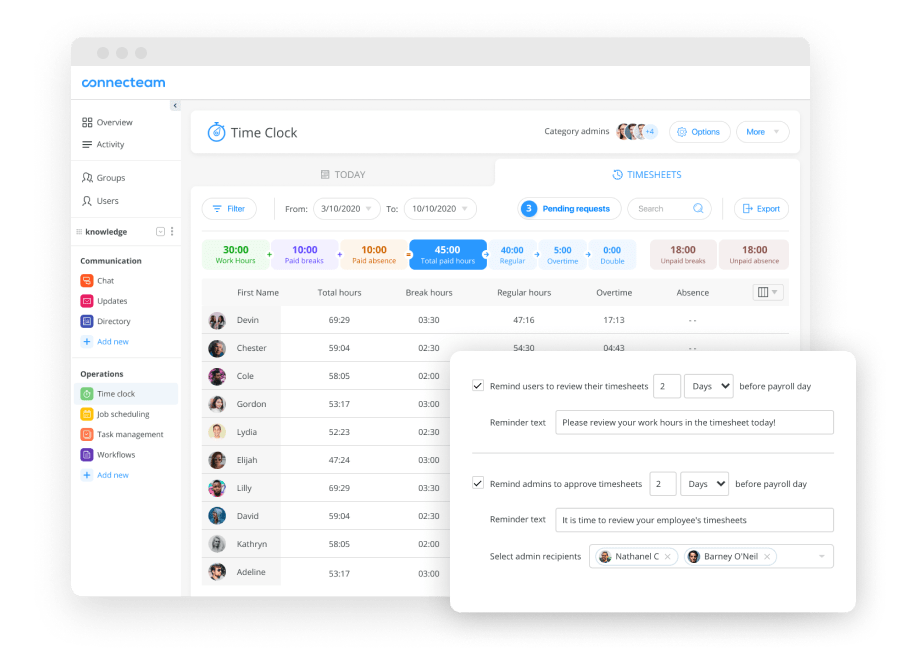 The Best Employee Timesheet App for Multiple Employees Connecteam