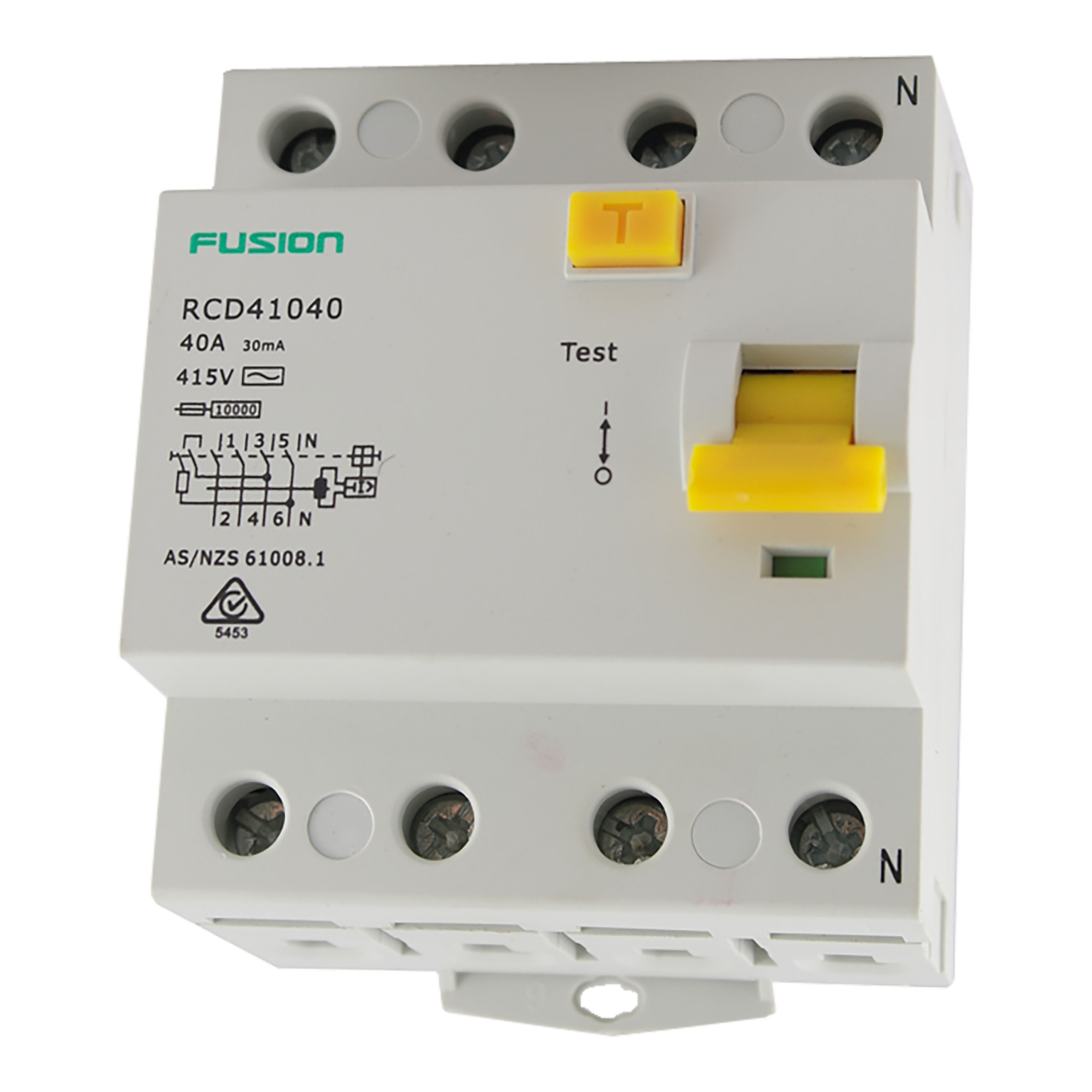 RCD Safety Switch 10kA 415V 40A 30mA RCD Safety Switches, 4 Pole RCD