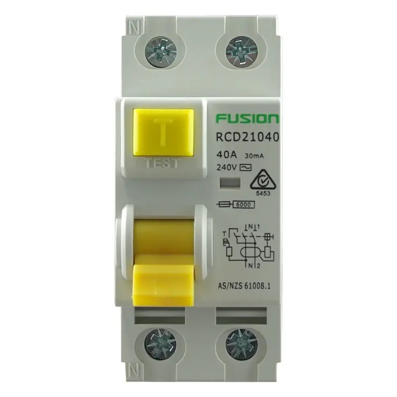 40A RCD 2 Pole Safety Switch 10kA 250V AC Connected Switchgear