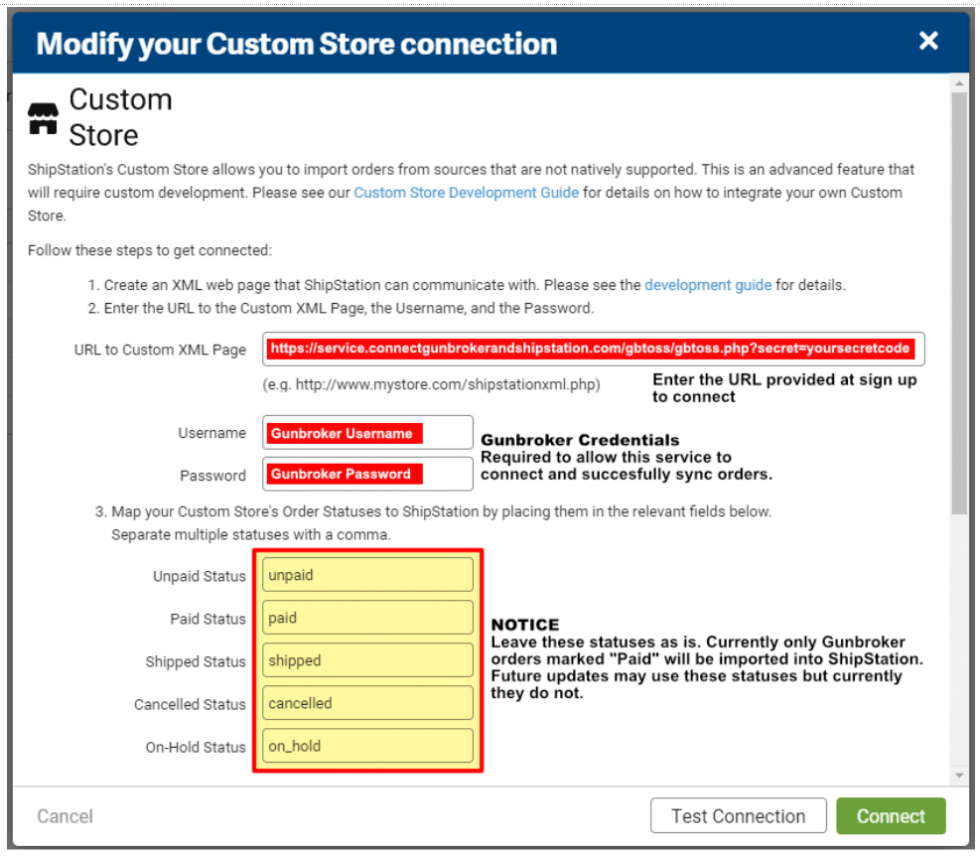 How to setup Gunbroker using a Custom Store as a Selling Channel