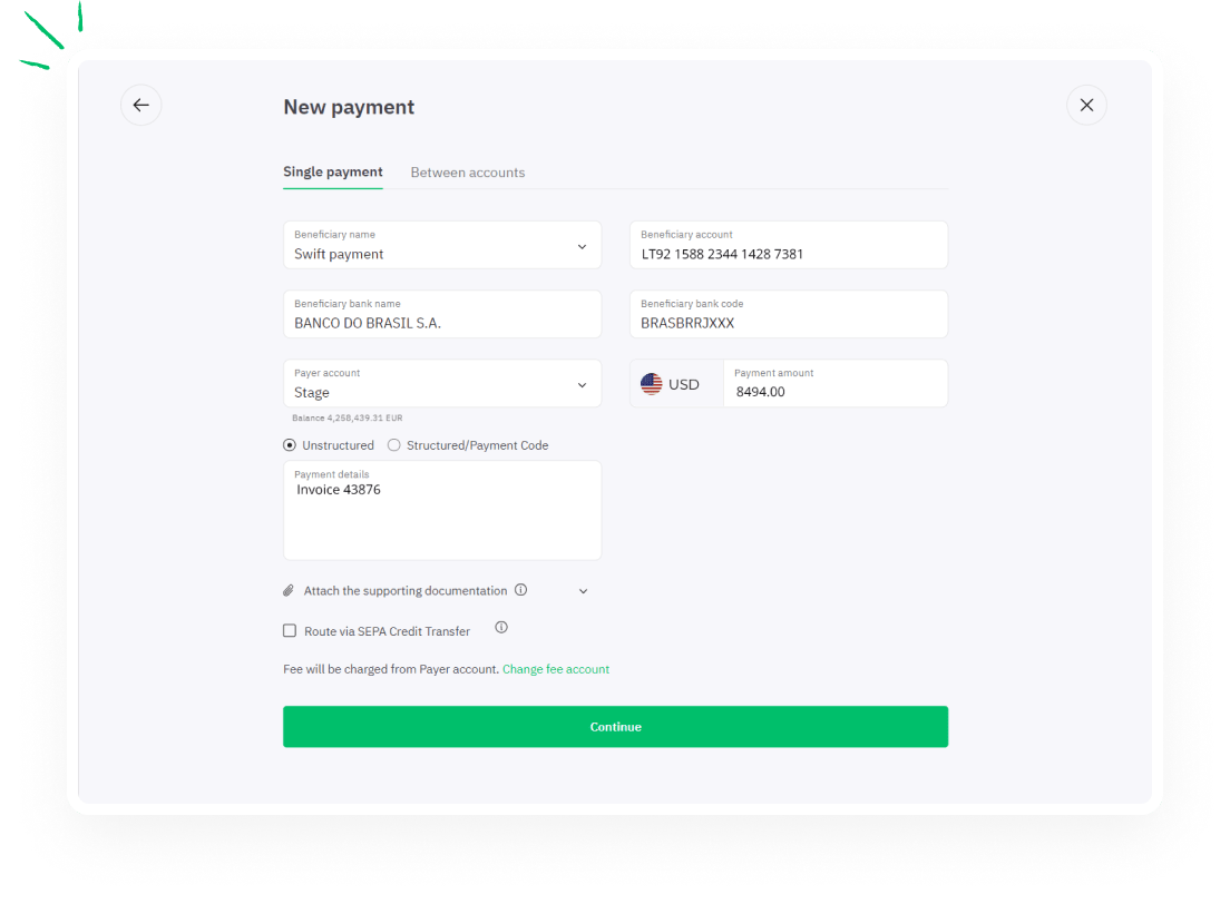 Multicurrency payments