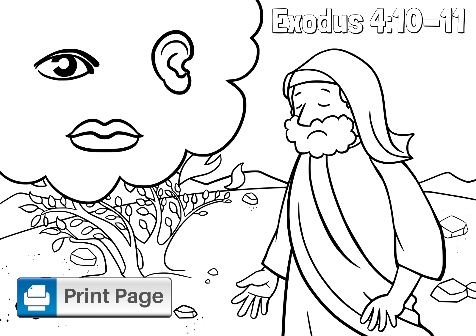 Free Moses and the Burning Bush Coloring Pages ConnectUS