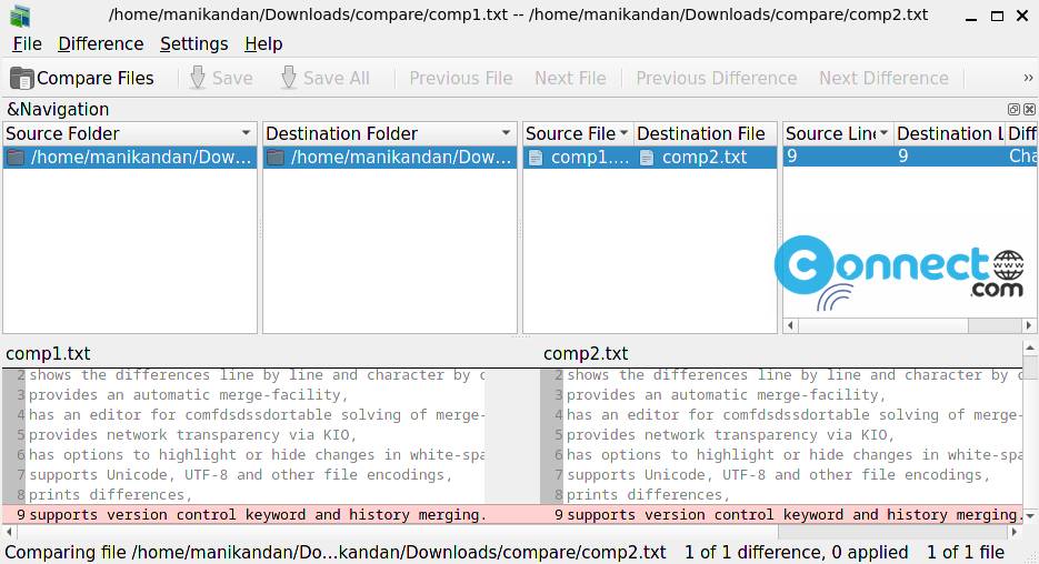 How to View Differences Between Files Using Kompare
