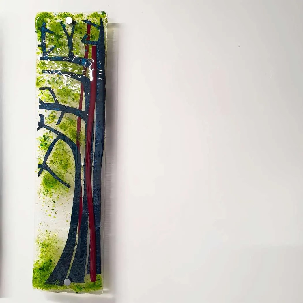 'Trees' Fused Glass Wall Panel » CONNEMARA BLUE