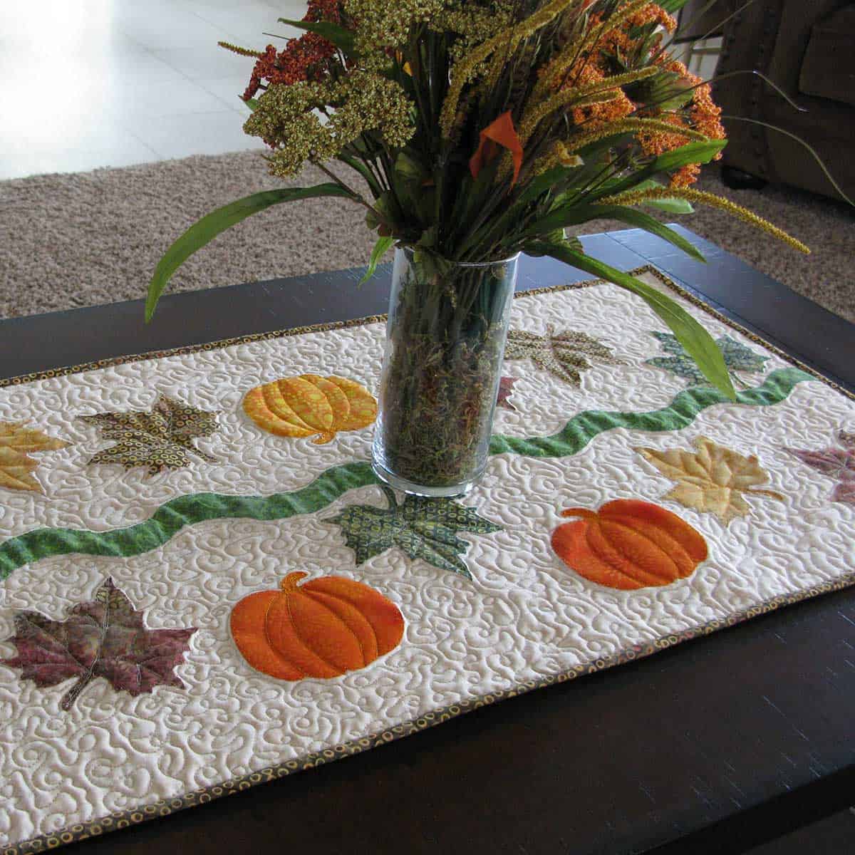 Roasted Coffee Table Runner Tutorial Freemotion by the River