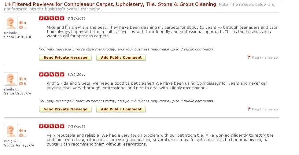 More 5 star reviews from Yelp The Connoisseur Carpet