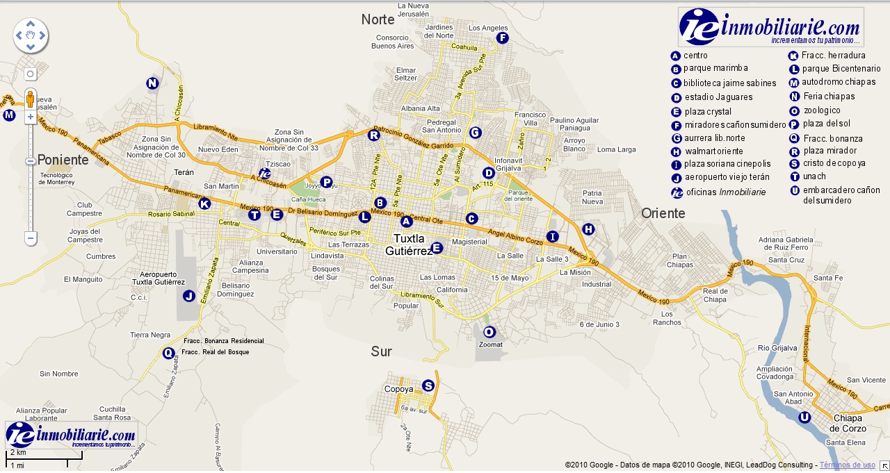 Mapa De Mexico Tuxtla