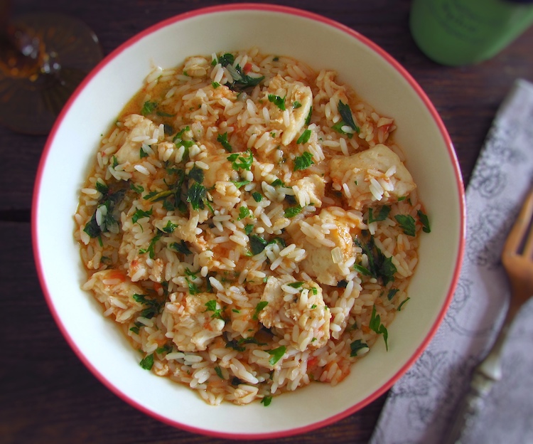 Vegetable Red Rice with shredded fish — Conquer