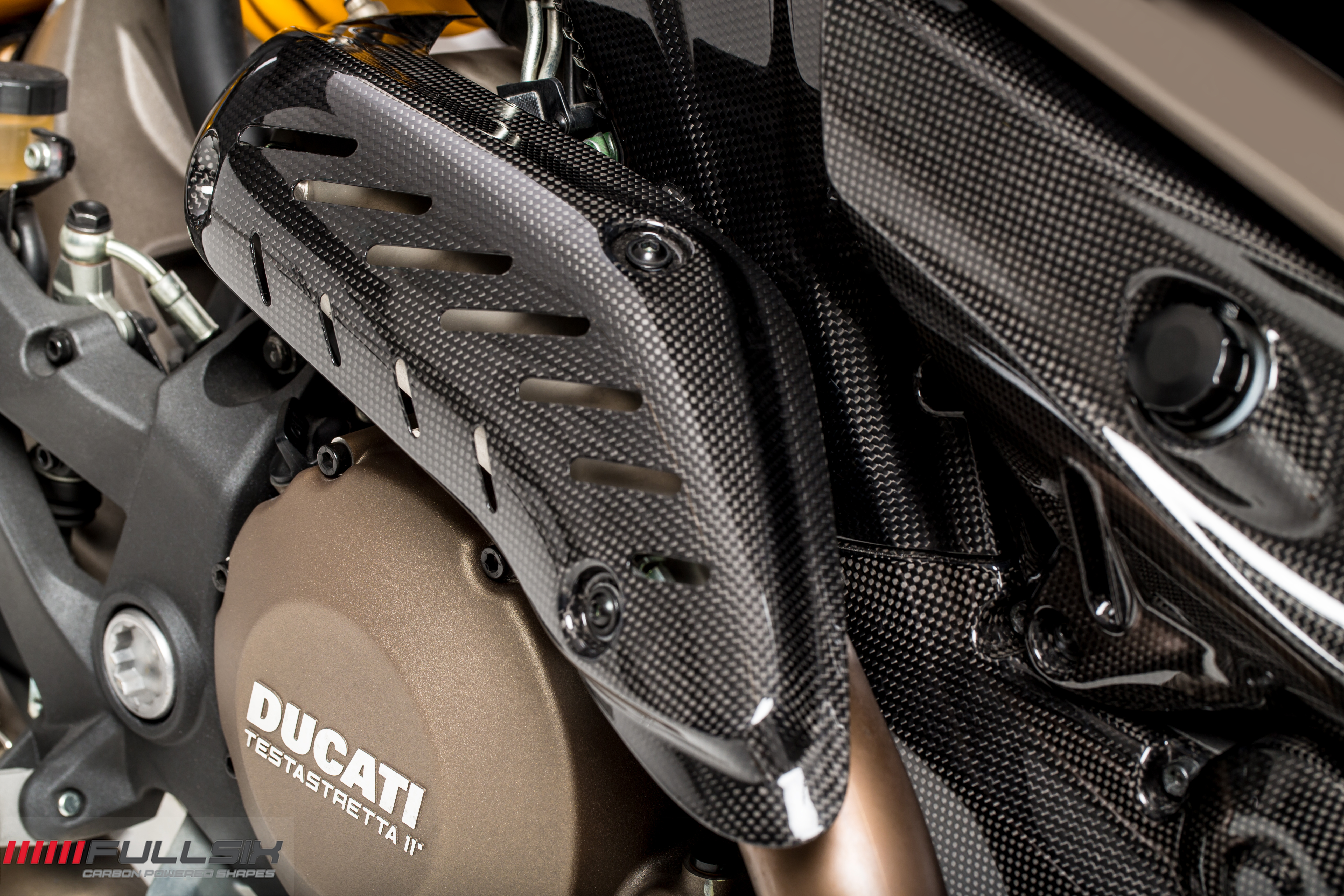 Fullsix Ducati Monster 821 1200 Carbon Fibre Exhaust Guard Conquest