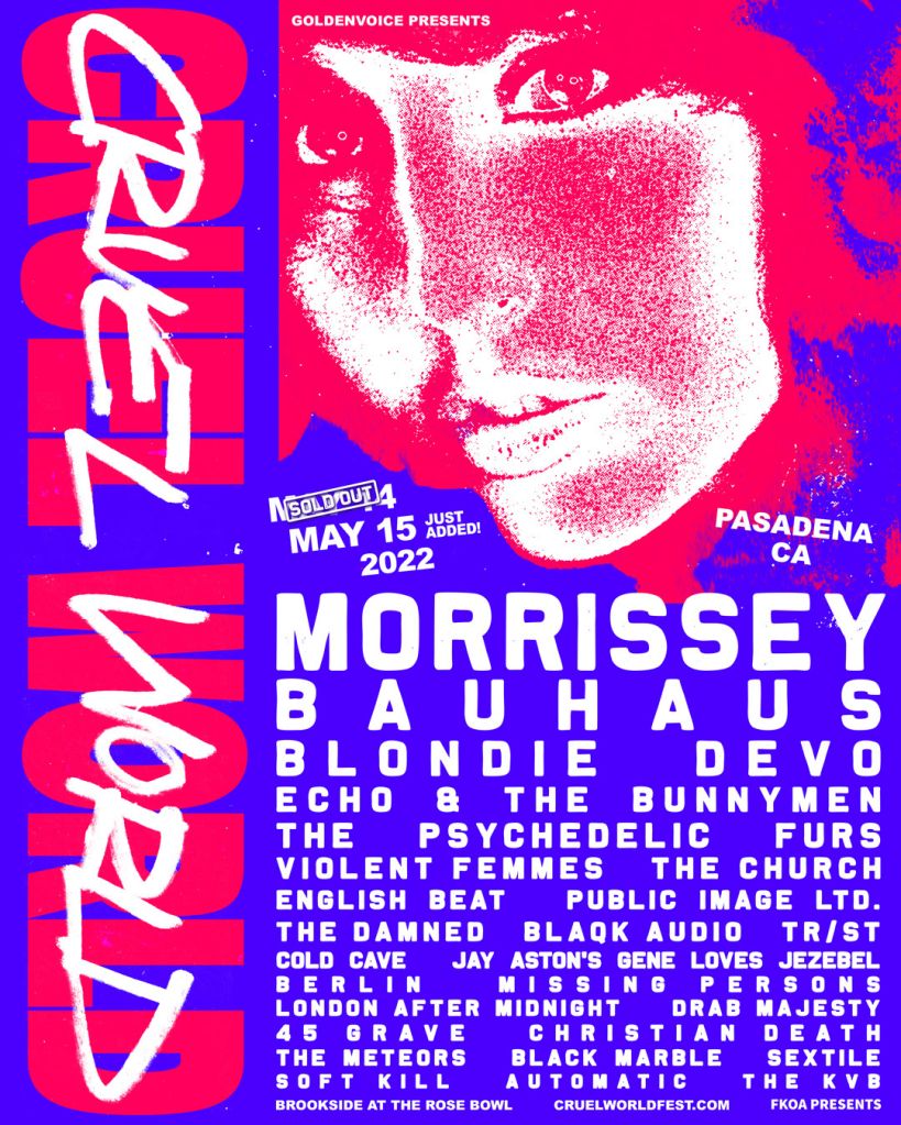 Morrissey, Blondie, Bauhaus & DEVO to play rescheduled Cruel World Fest