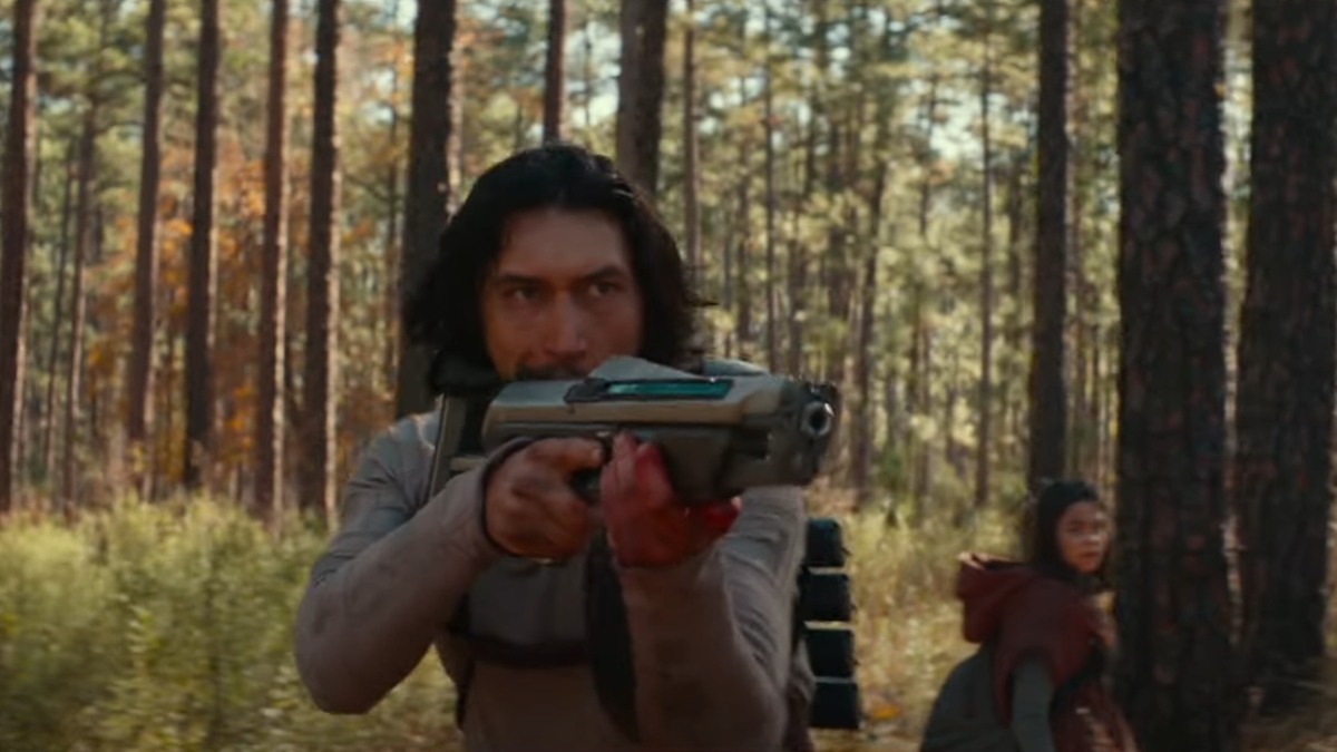 65 Trailer Stars Adam Driver Fighting Dinosaurs Watch