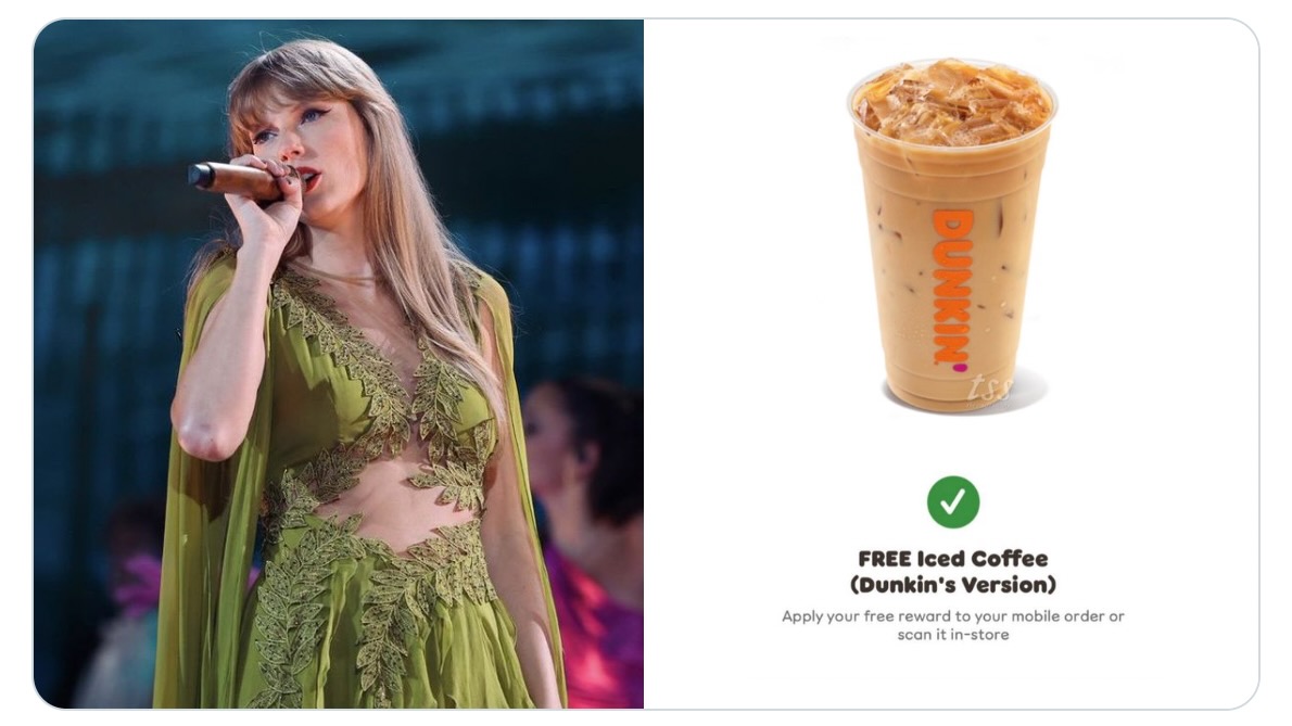 Thanks to Taylor Swift, Dunkin Donuts is Offering Free Iced Coffees