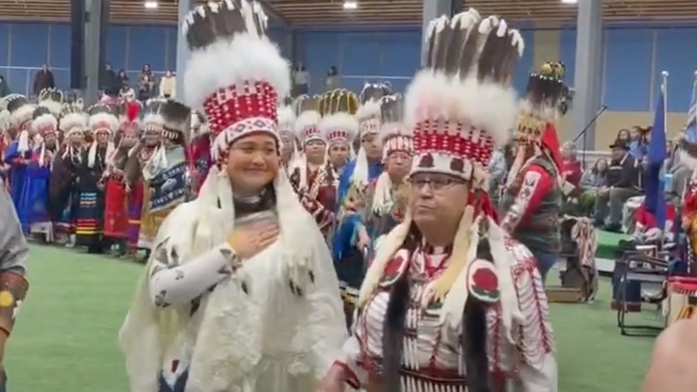 Lily Gladstone Honored with StandUp Headdress from Blackfeet
