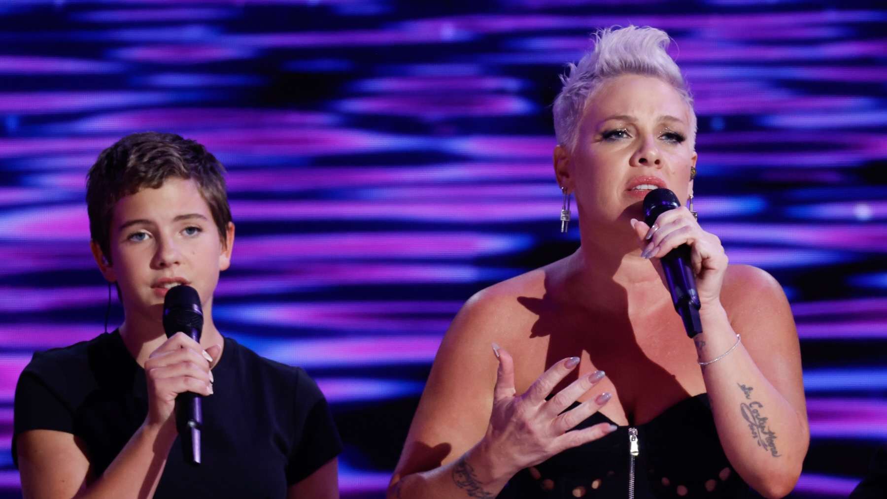 P!NK Performs "What About Us" with Daughter Willow at DNC