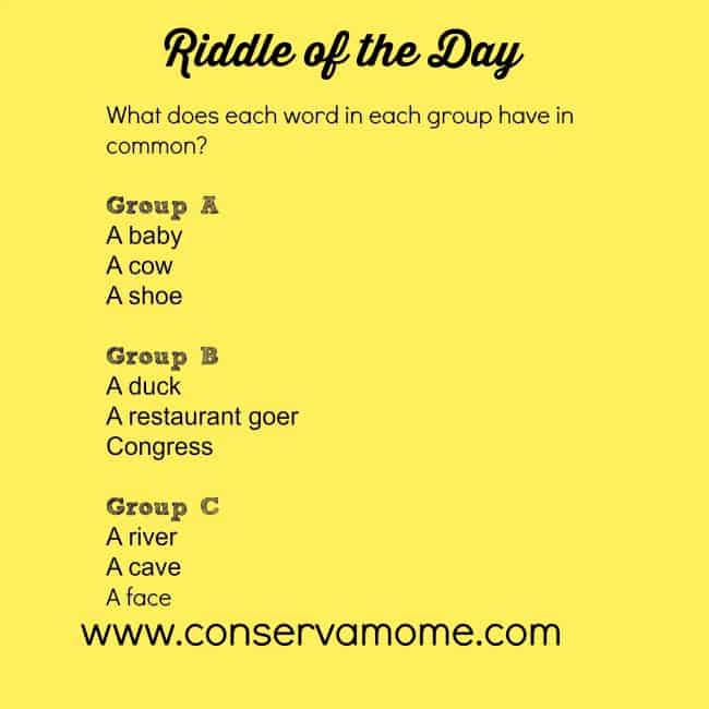 ConservaMom Riddle of The Day ConservaMom