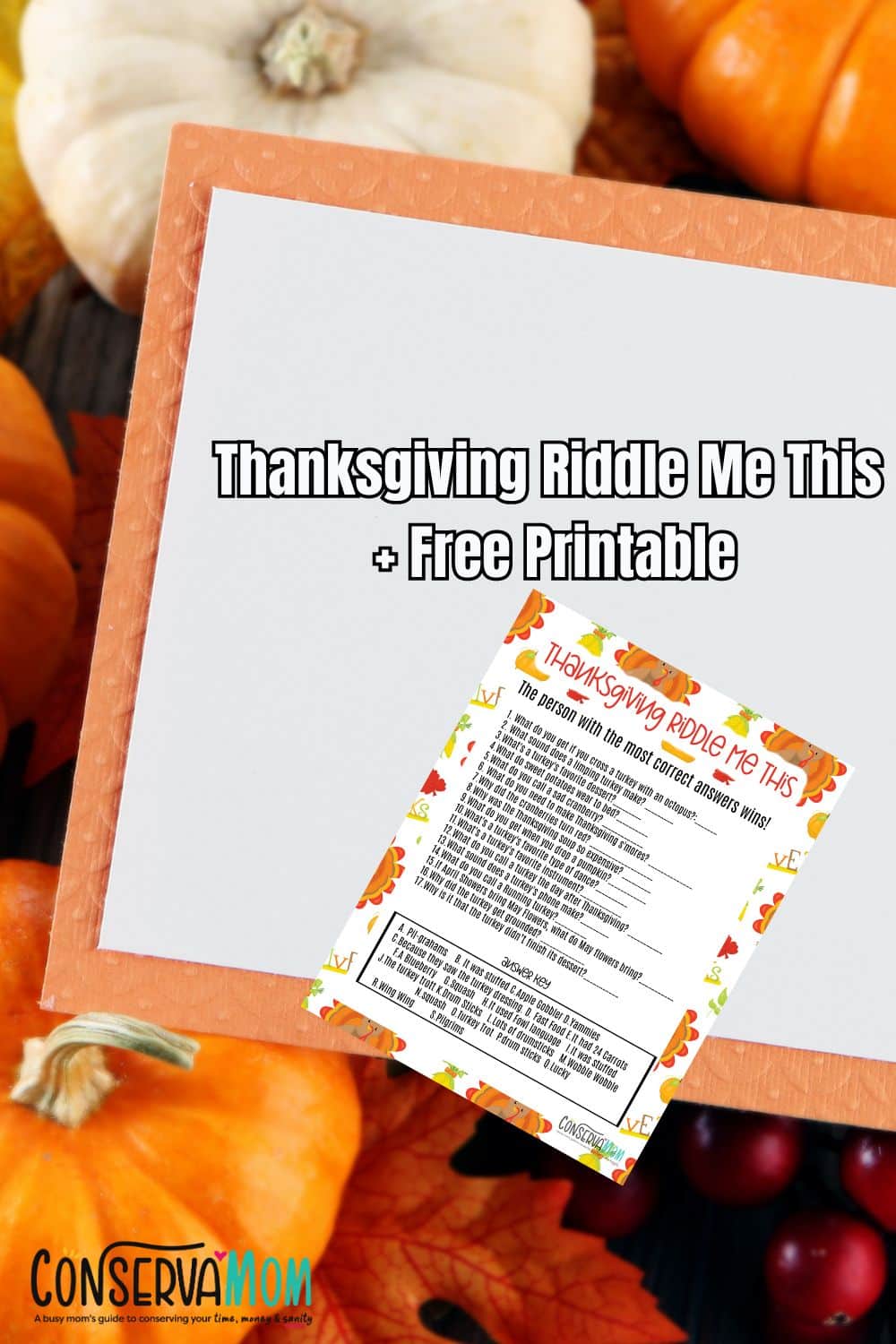 Thanksgiving Riddle Me This Printable ConservaMom