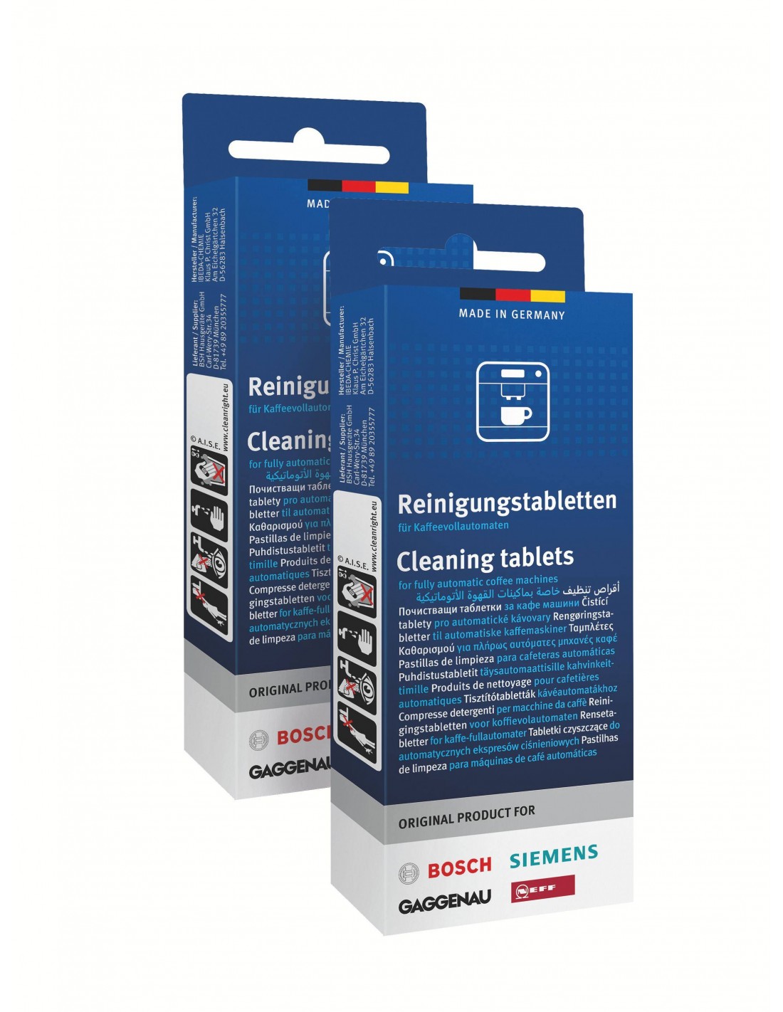 Coffee maker cleaning tablets. Cleaning kettles Conservatis