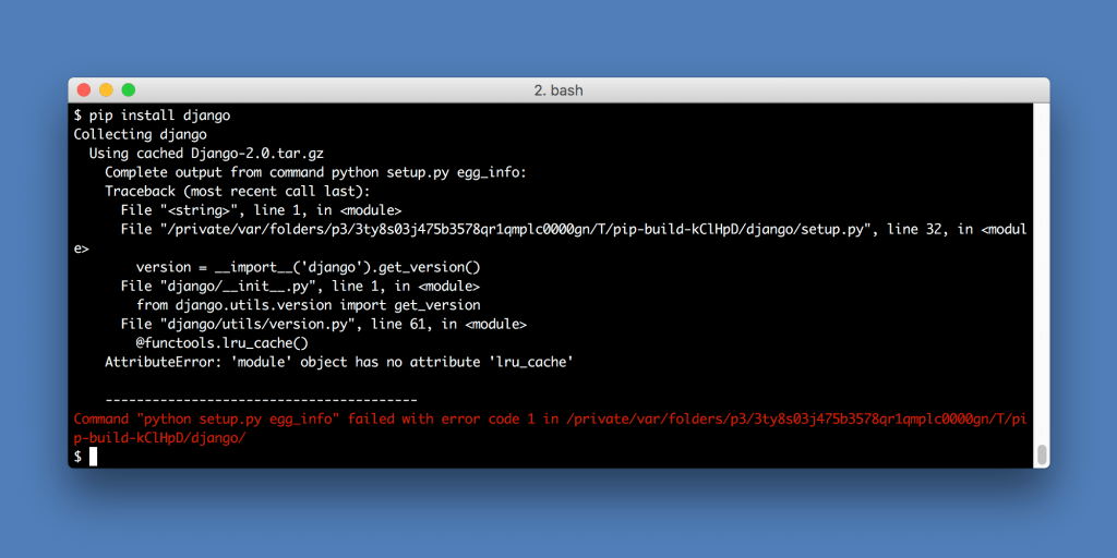 Solved AttributeError when installing Django Considerate Code