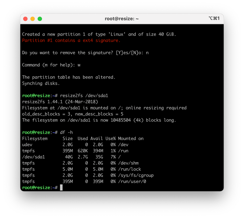 Live resize root partition on Linux Server (VM) Clouvider