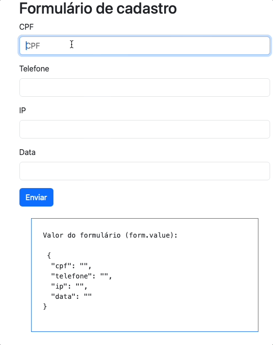 Como aplicar uma máscara de telefone, CPF, IP e data com ngxmask