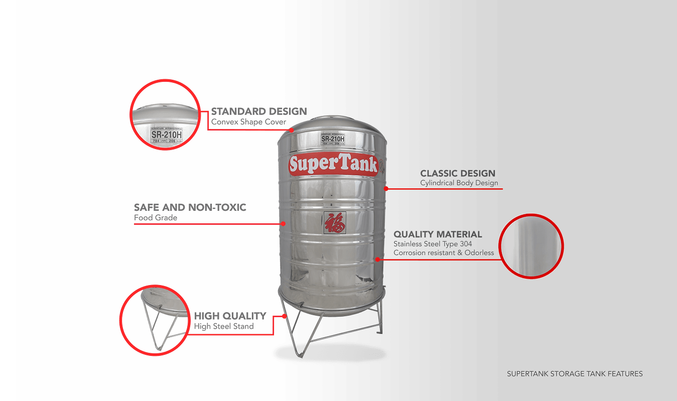 SuperTank Stainless Water Tank Vertical Type CONST.PH