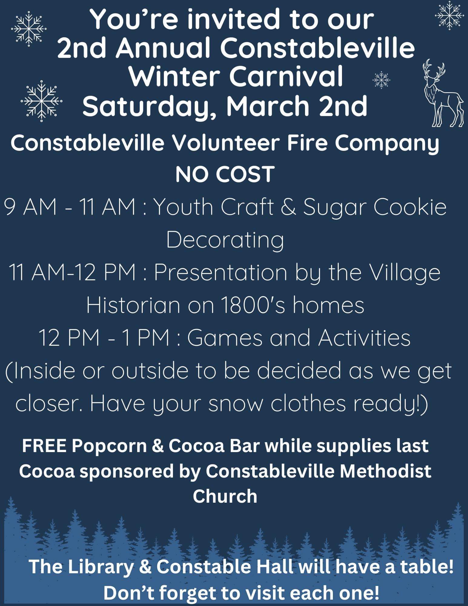 Constableville Snow Festival Constable Hall