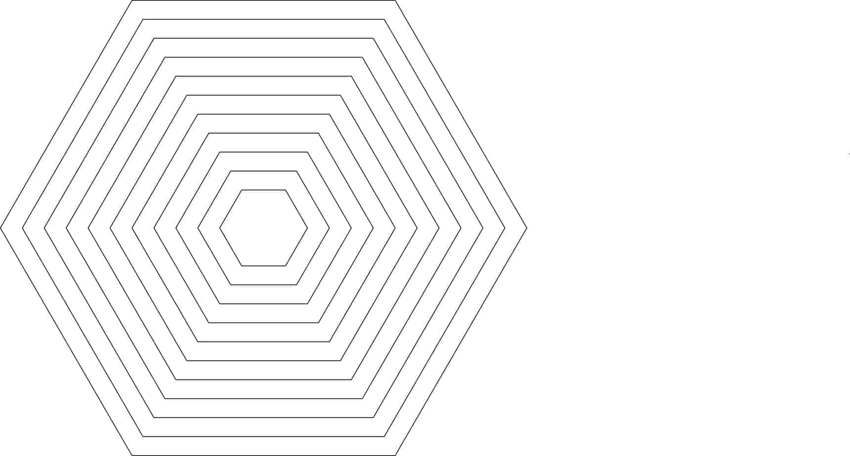 Nested Hexagons 1" 6" sides DESIGN templates Constantine Quilts