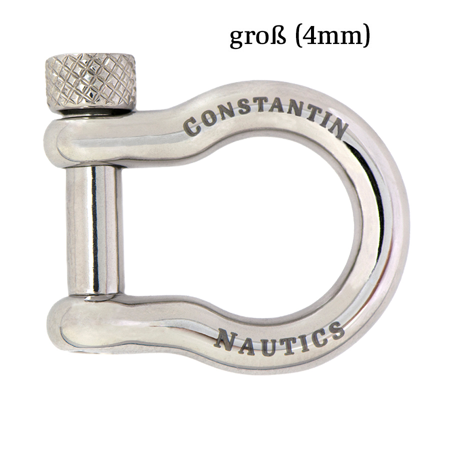 Edelstahl Schäkel Verschluss 4 mm groß (Silber), passend zu allen
