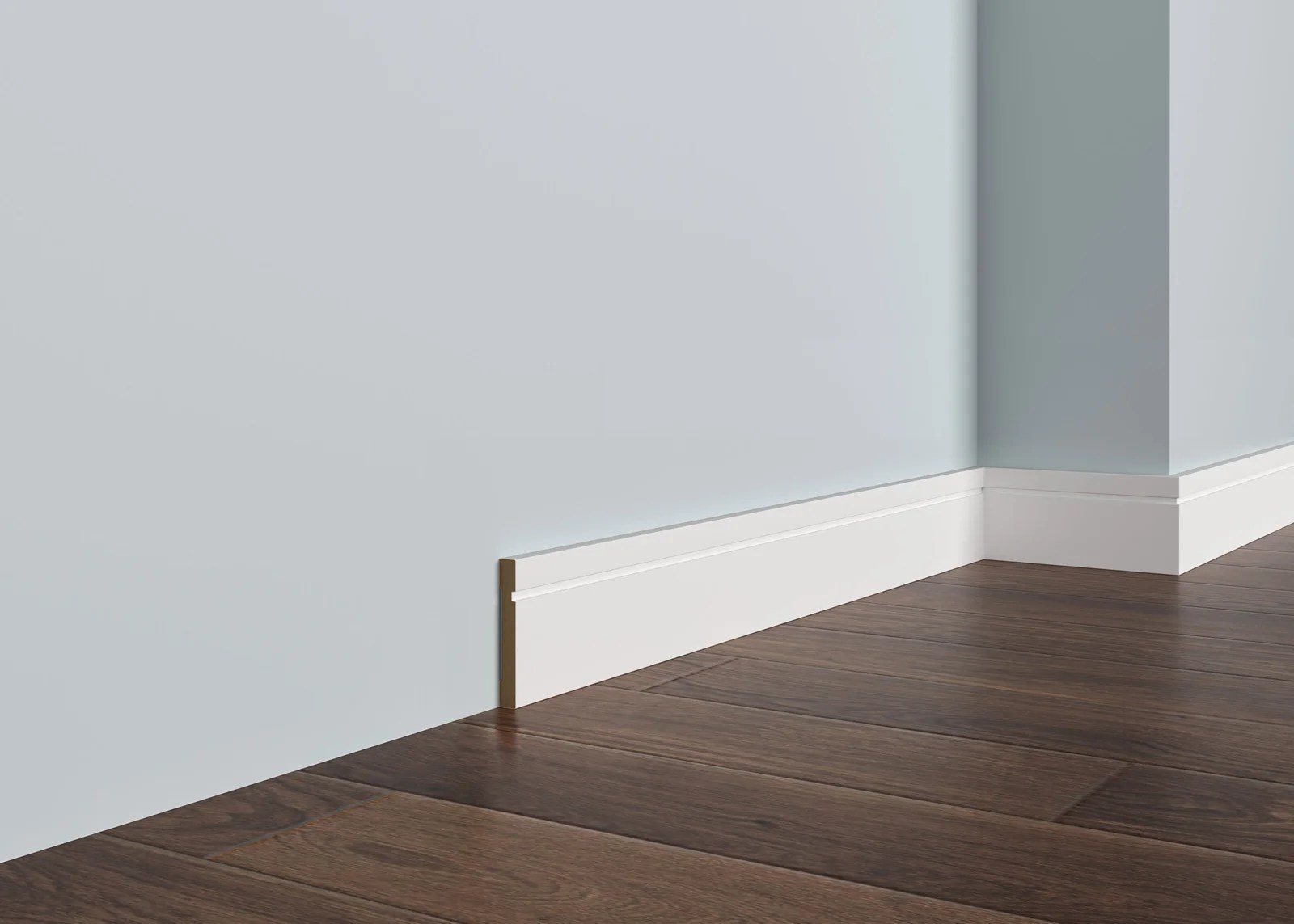 White Primed MDF Baseboard 5” Height Style Notched CONSTRADE