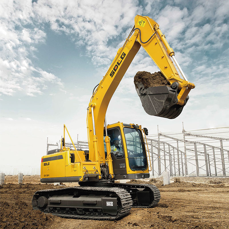 Different types of excavator equipment models for construction