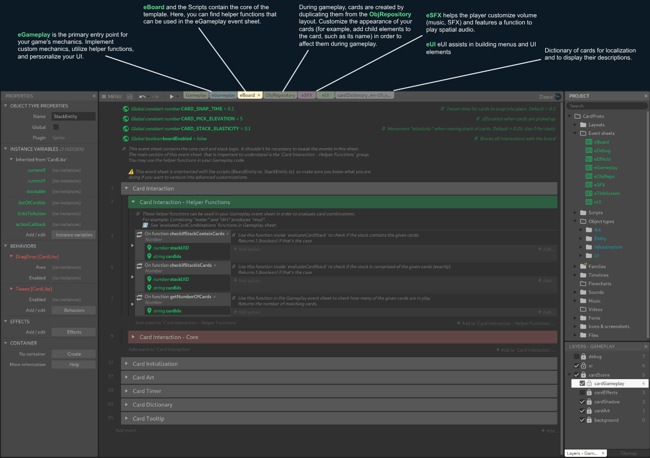 Advanced Stacklandslike Game Template Game Templates