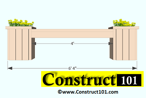 Planter Bench Plans Built with 2x4's (free PDF) Construct101