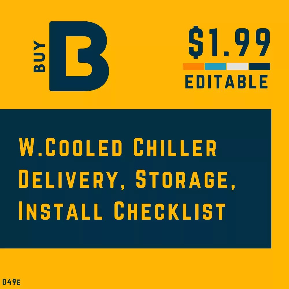 WATER COOLED CHILLER Checklist