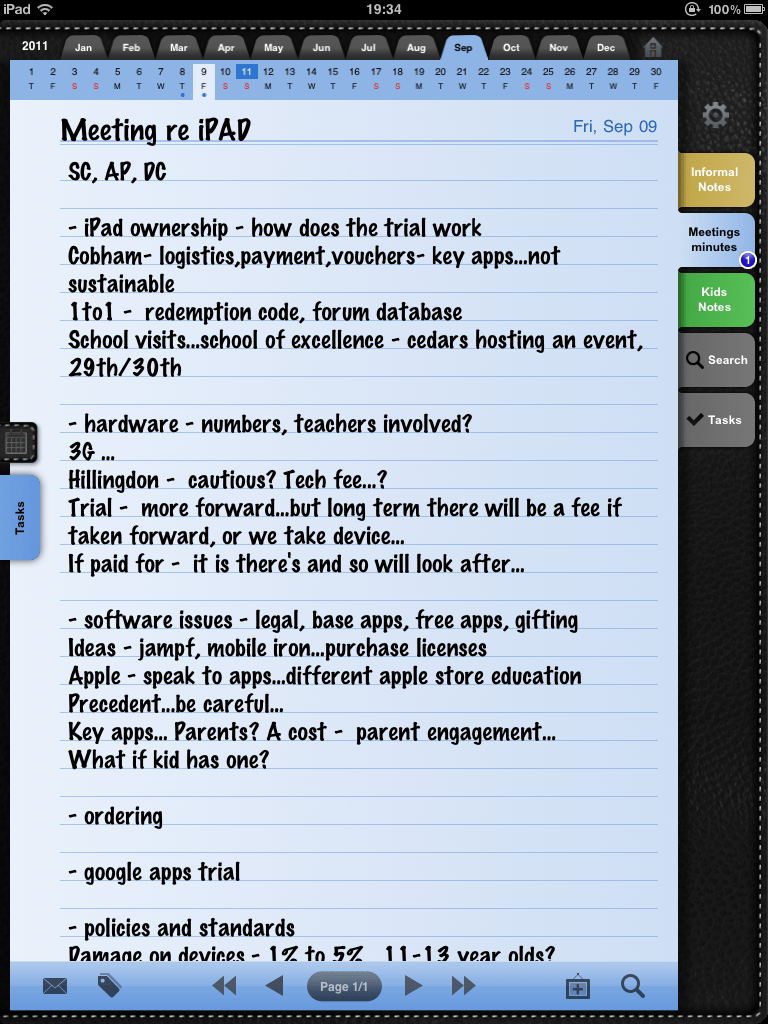 Initial Meeting and Ruminations…while using Daily Note