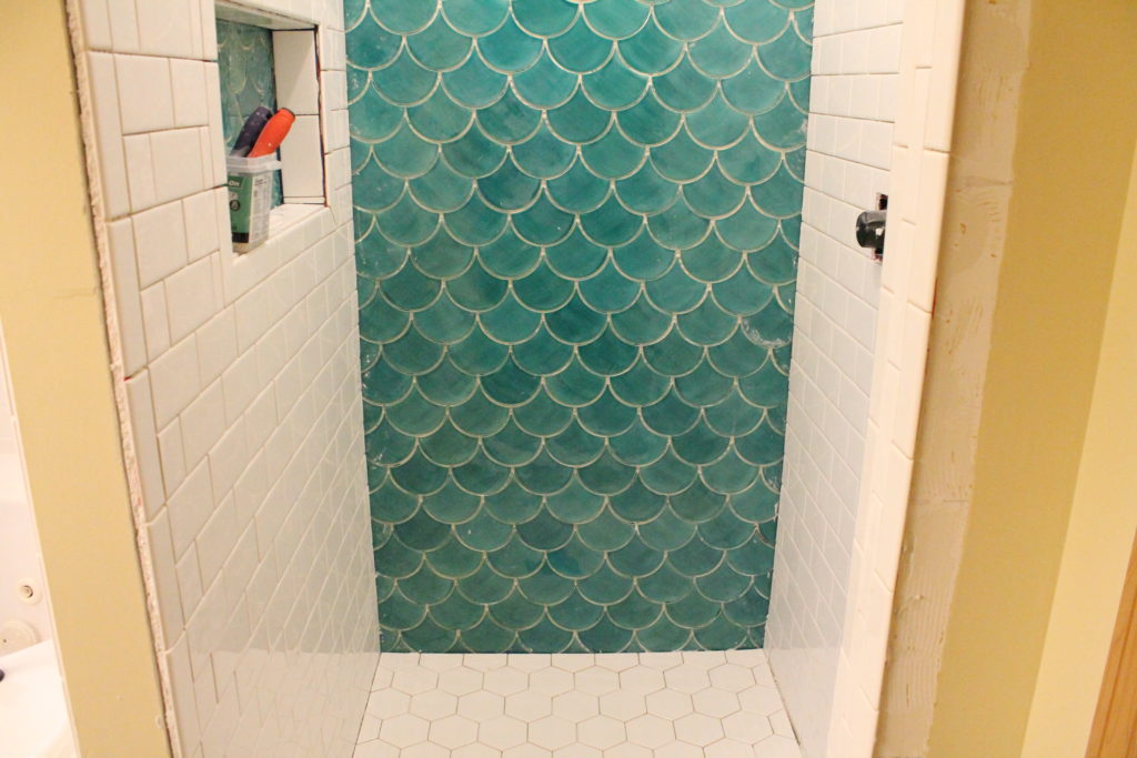 Fish Scale Tile 3 Part Bathroom Renovation