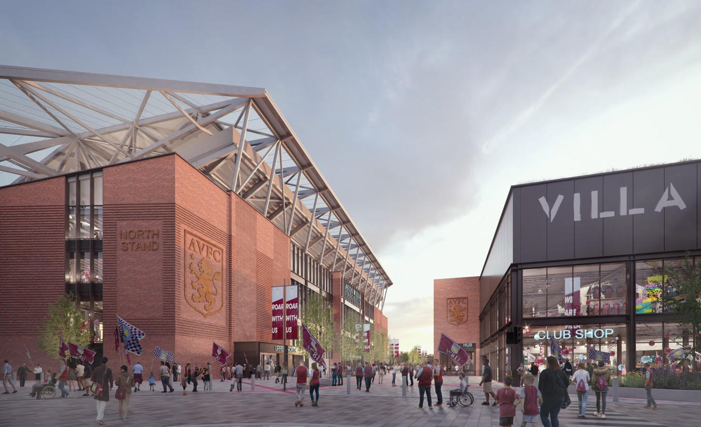 Aston Villa unveils images of stadium redevelopment Construction