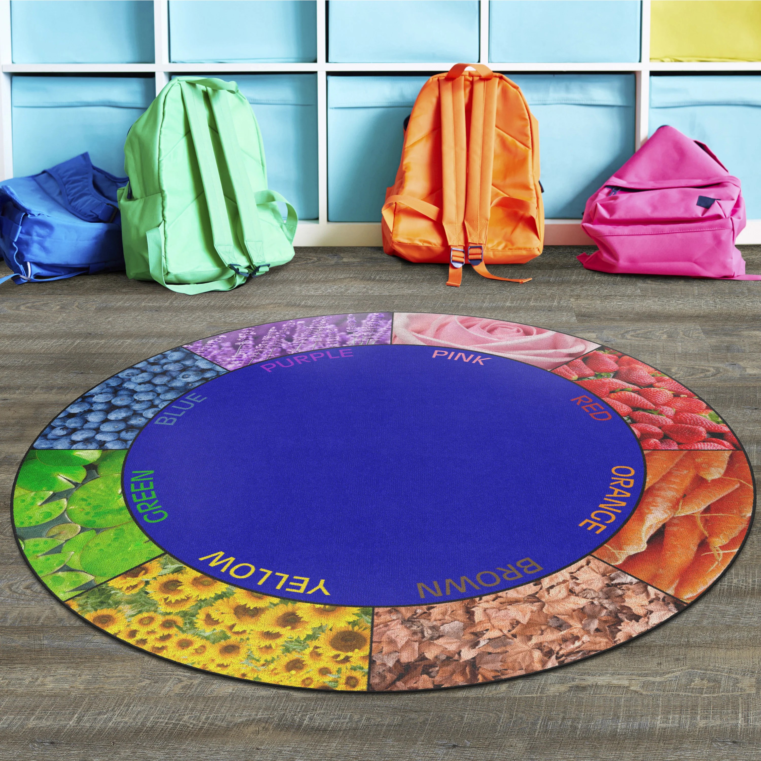 Colors All Around 6Foot Round Rug for Early Educators Durable
