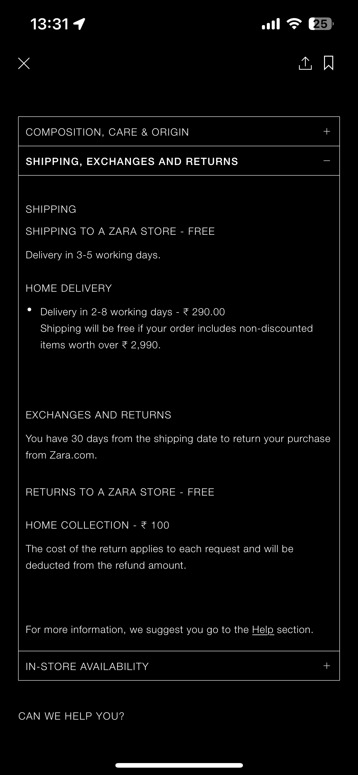 Zara is not returning an item Consumer Complaints Court