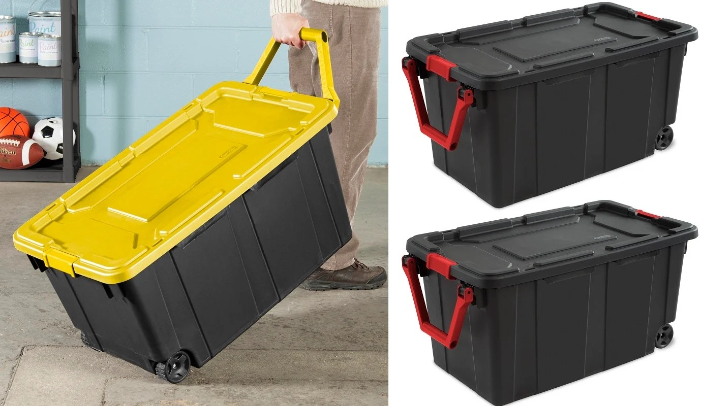 Sterlite 40 Gallon Wheeled Industrial Tote 2pk ONLY 39.99 Ships Free!