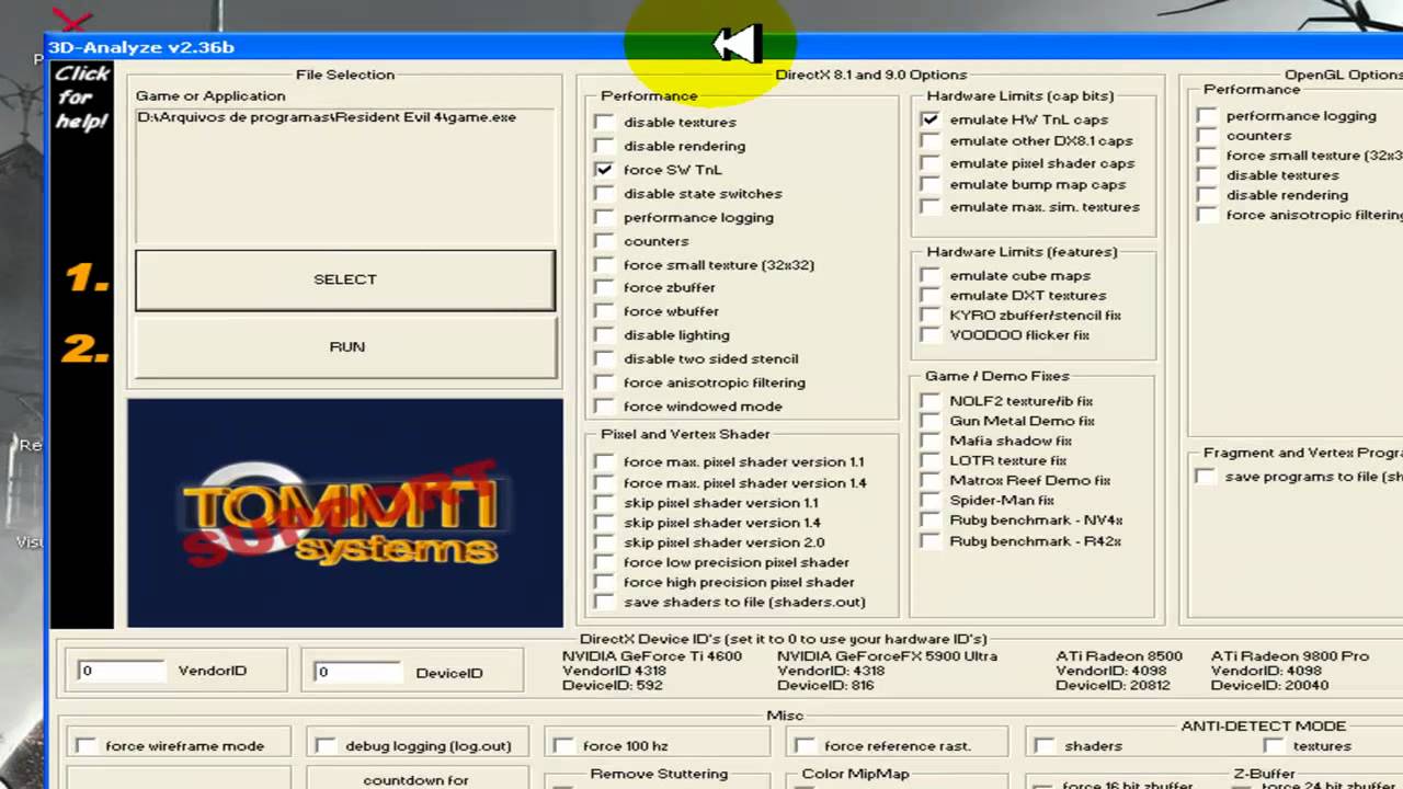 3D Analyze — Your Graphics Card Emulator