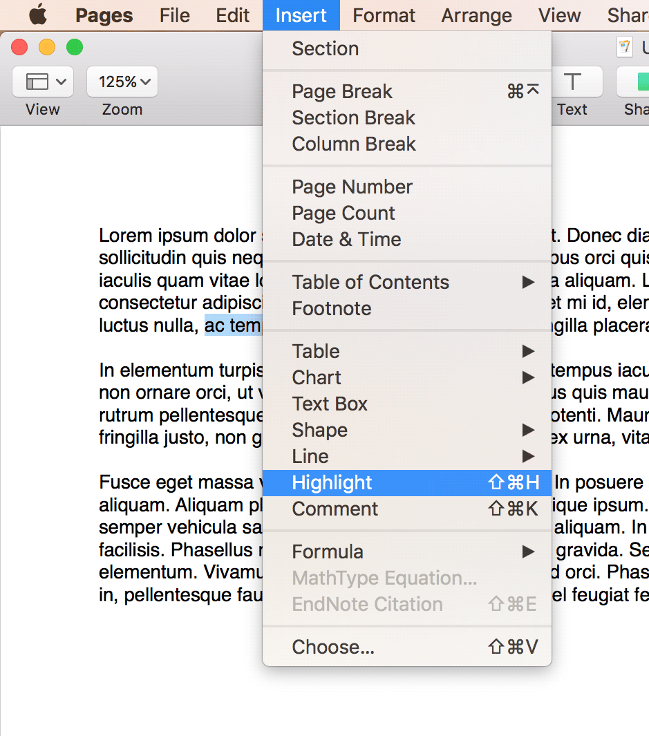 How to Highlight Text in Pages for Mac
