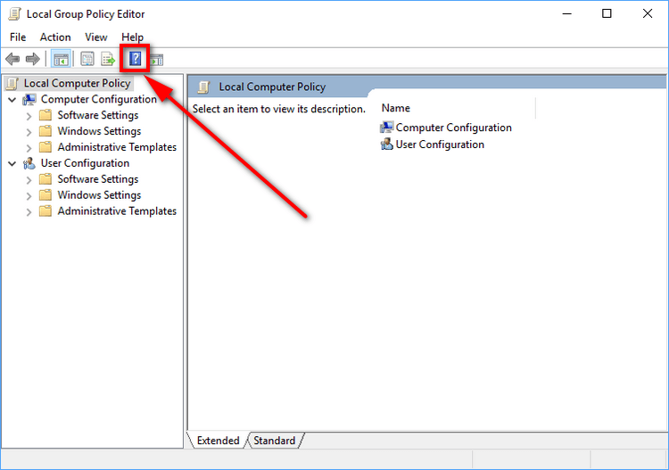 Open Local Group Policy Editor in Windows 10